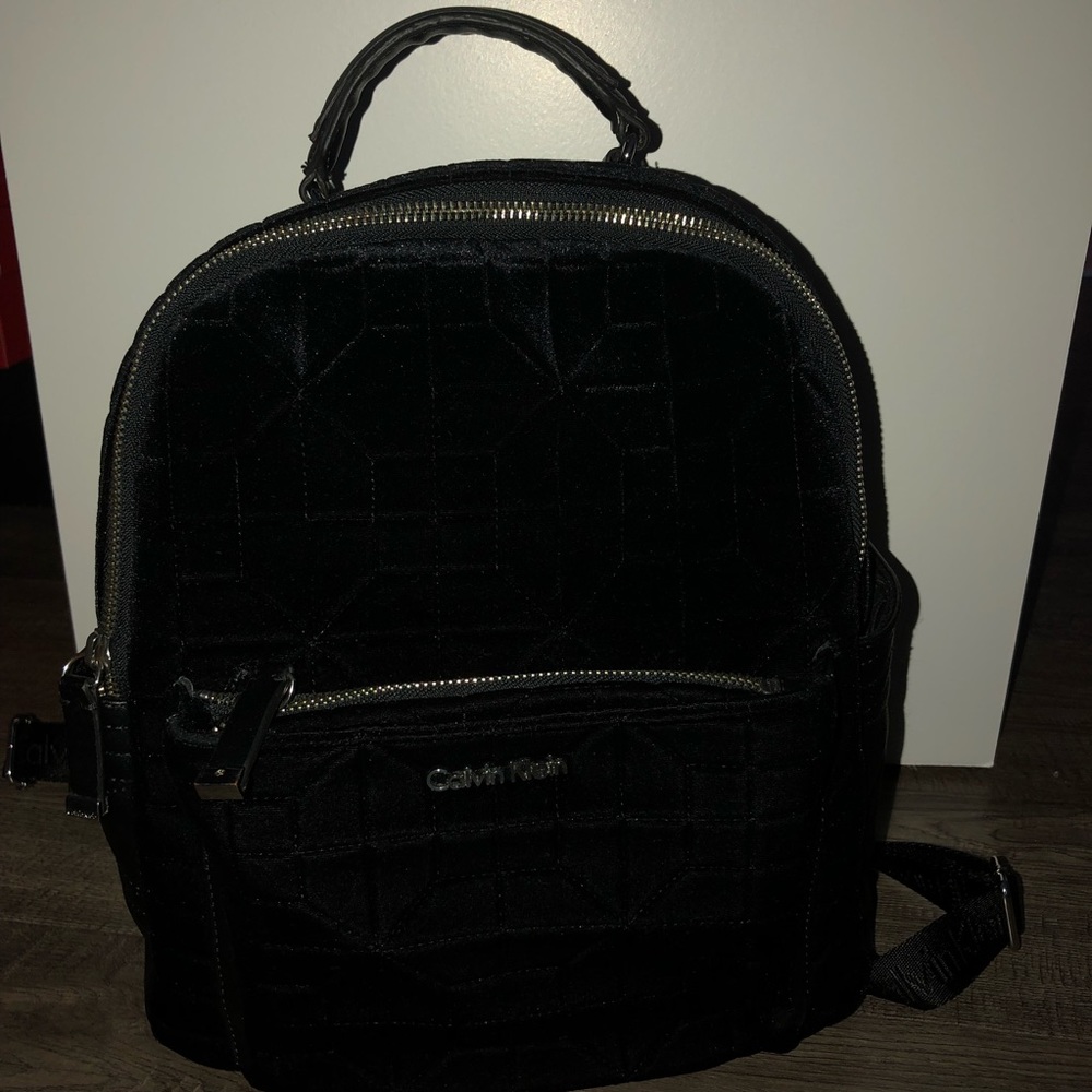 Calvin Klein velvet backpack